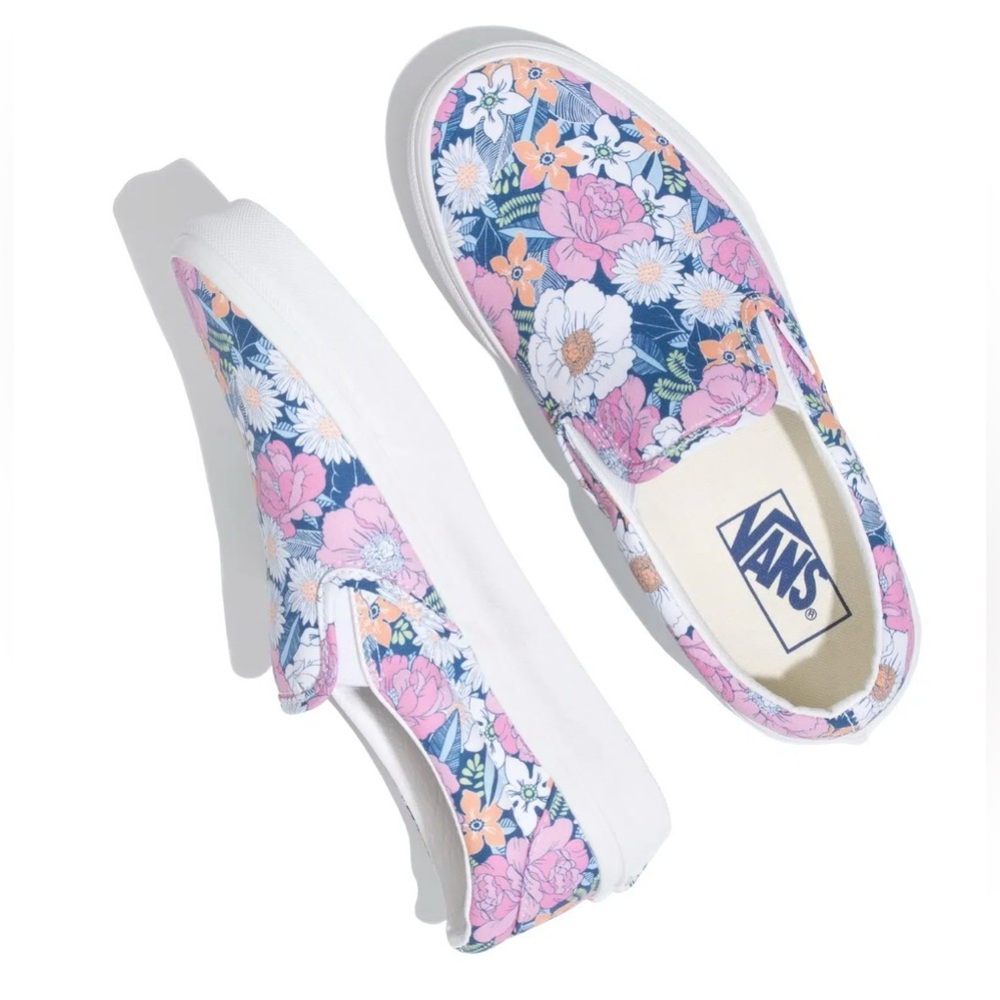 Vans “Of The Wall” Colorful Floral Classic Slip-On Shoes Size:Men’s 10 - Picture 5 of 10